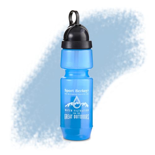 Sport Berkey Water Filter bottle blue stripe
