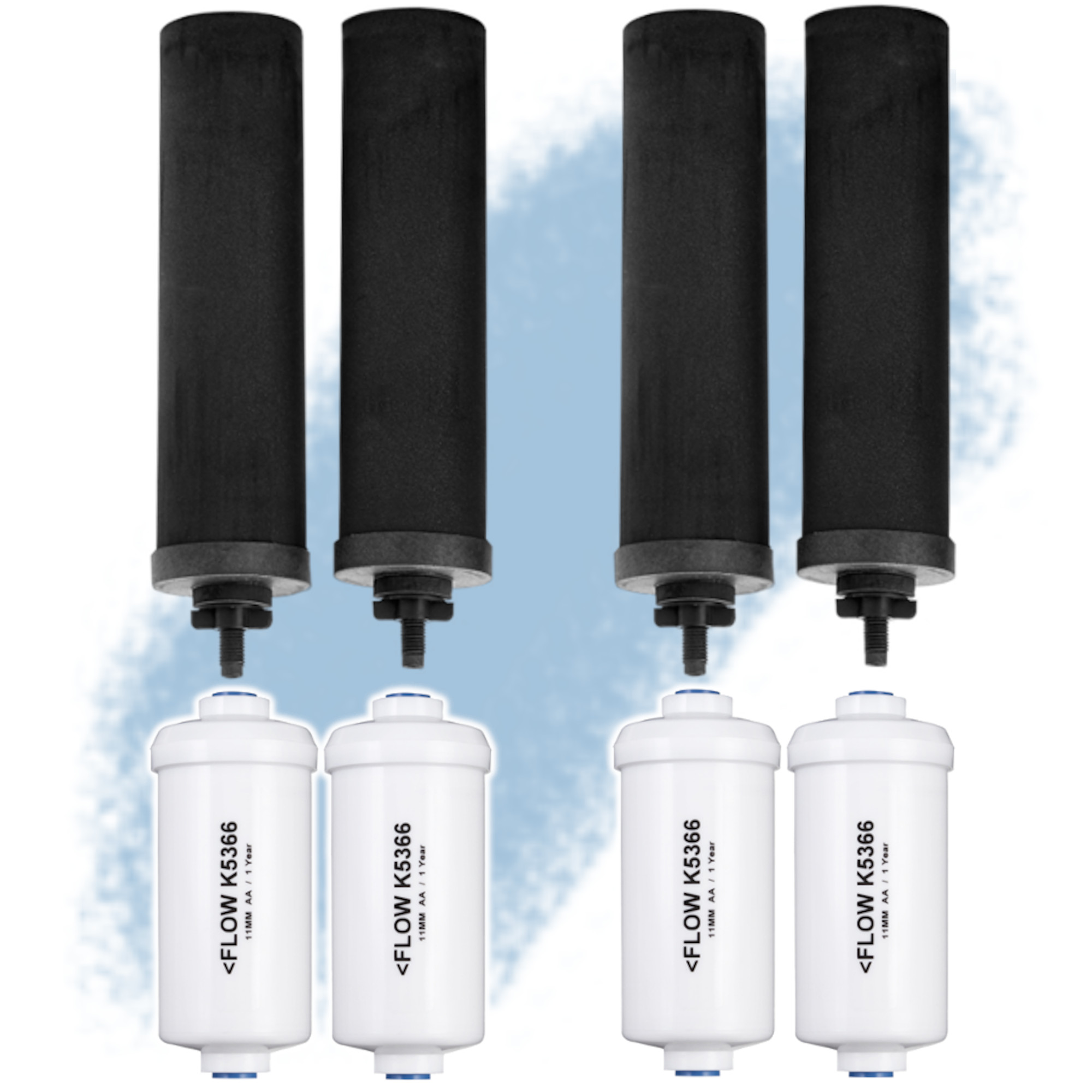 Black Berkey Set & PF2 Fluoride (4-Pack, Next Day Delivery)