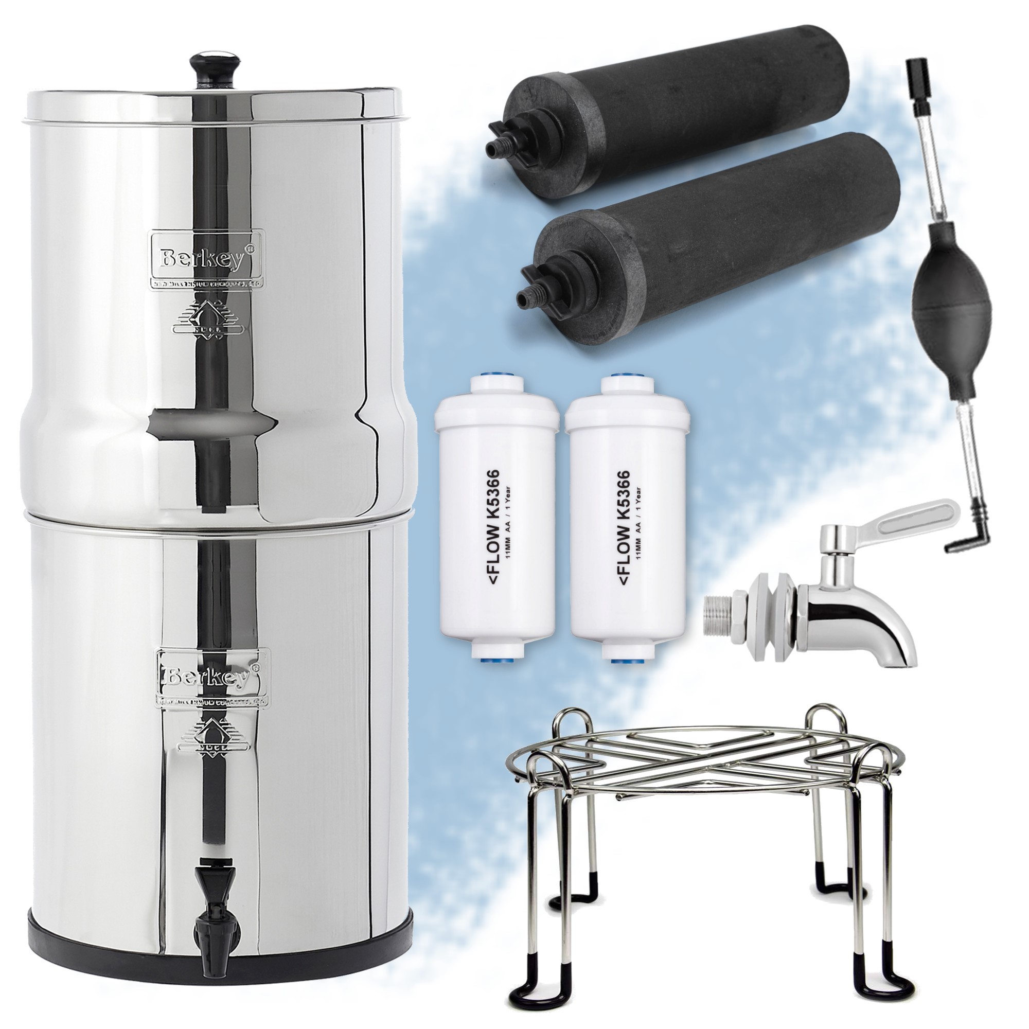 Royal Berkey Water Filter System BUNDLE with NEW 10 Berkey Water View