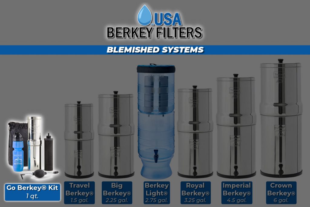 Blemished Berkey Water Filter Systems Royal Big Travel Crown Imperial 