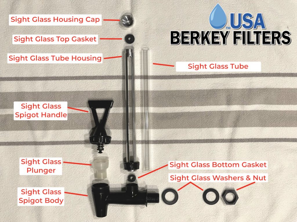 Washing the Berkey Water Level View Spigot (AKA Sight Glass Spigot) USABF Water Level Sight Glass Instructional 1080x810