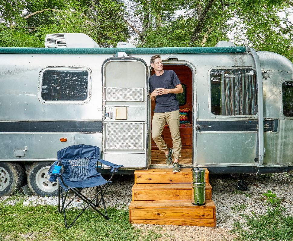 Someone in their mobile home, that uses Berkey Water Filters for clean water.